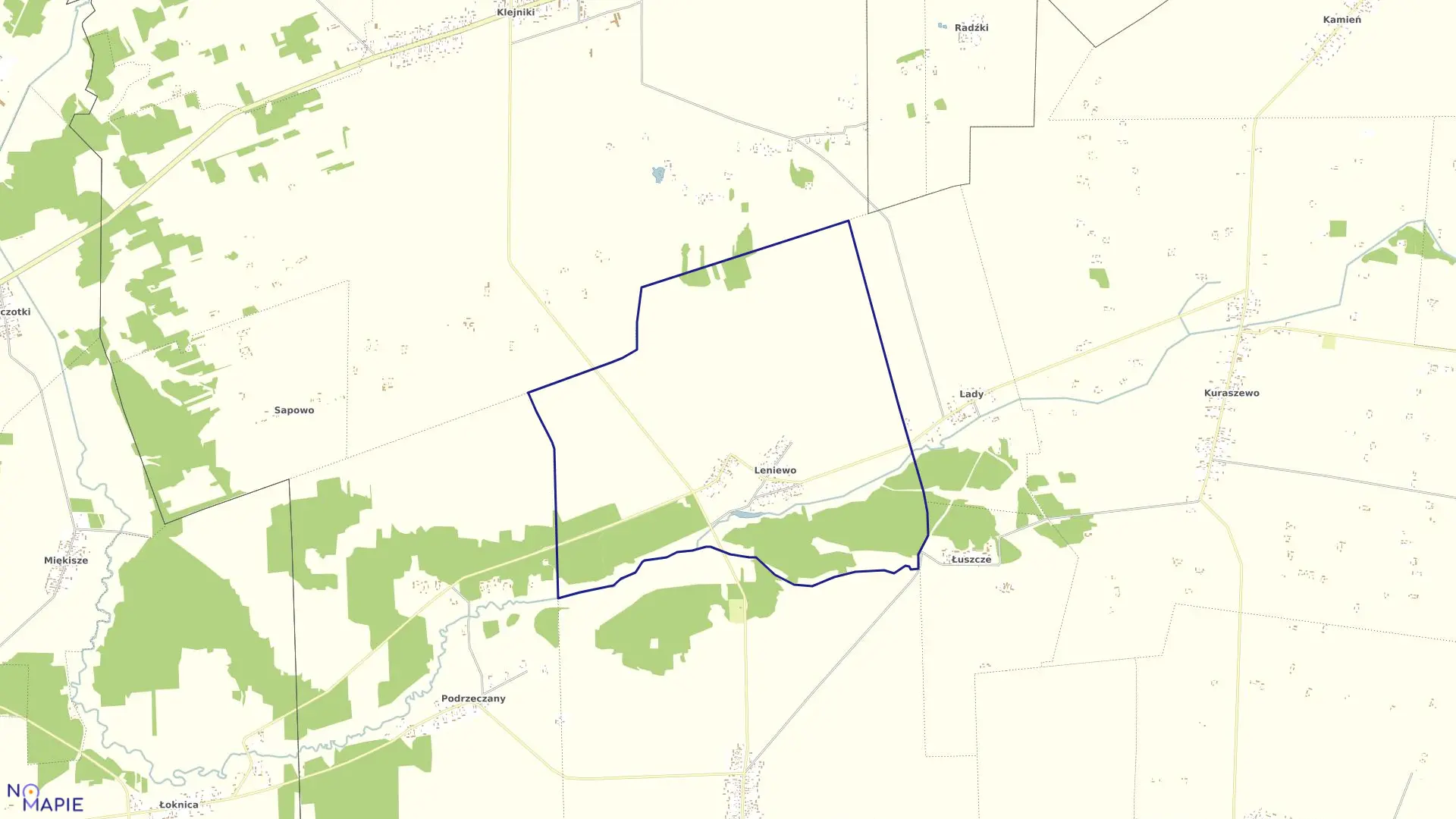Mapa obrębu LENIEWO w gminie Czyże