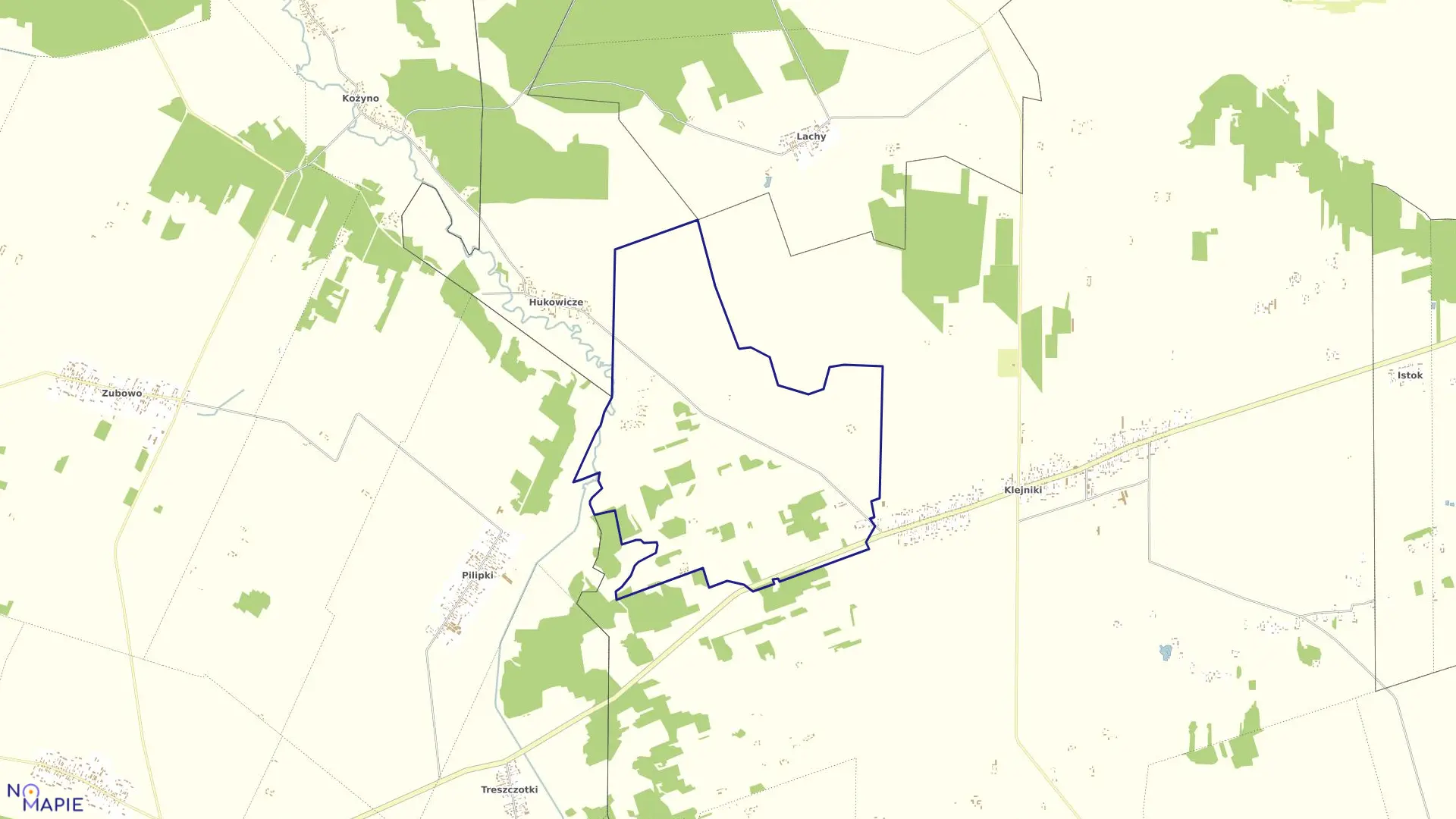Mapa obrębu LESZCZYNY w gminie Czyże